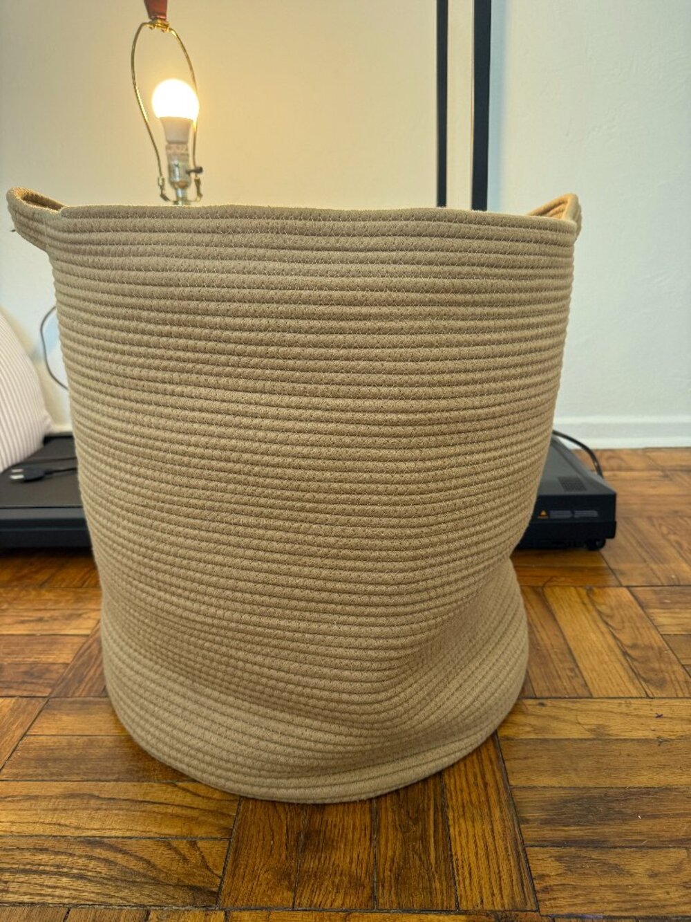 Large Woven Rope Storage Basket - Tan